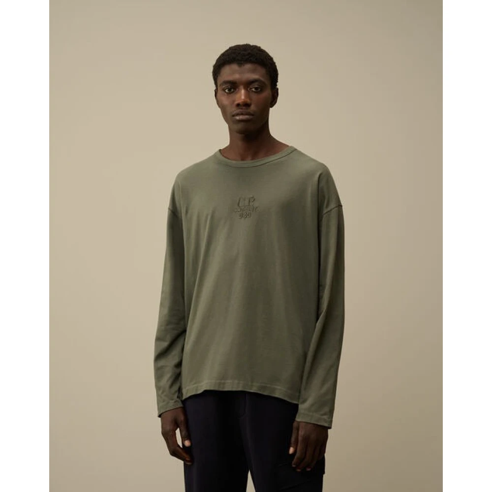 C.P. Company Logo Longsleeve Jersey T-Shirt Green Heren