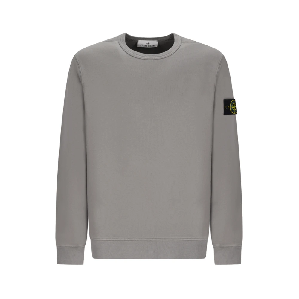 Stone Island , Sweatshirts, Male, Gray, S, Brushed Cotton Fleece
