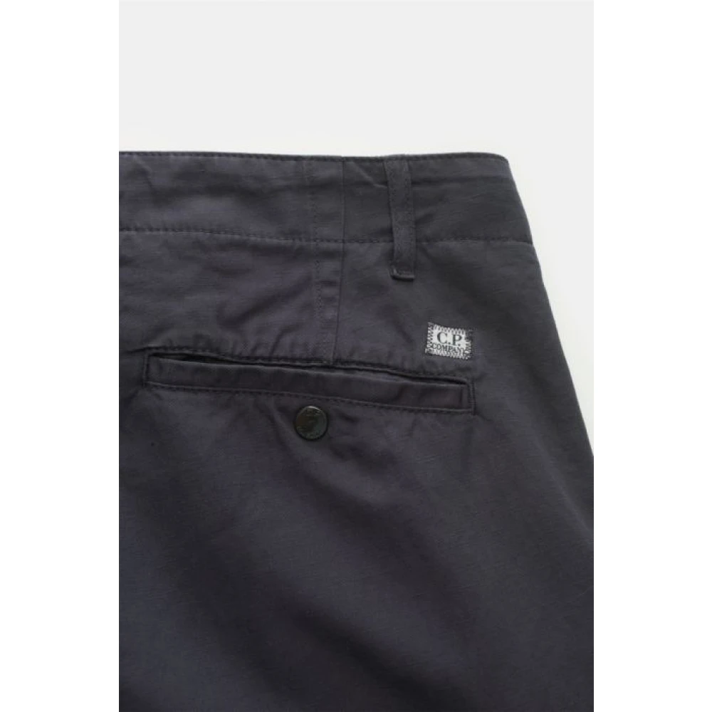 C.P. Company Navy Katoenen Linnen Cargo Shorts Blue Heren
