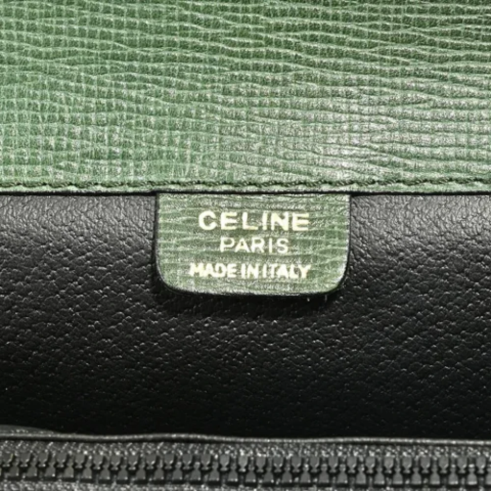Celine Vintage Pre-owned Leather handbags Green Dames
