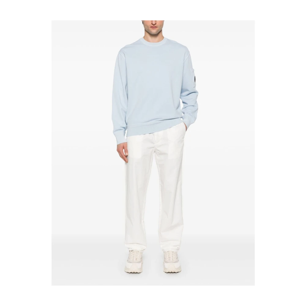 C.P. Company Diagonal Fleece Sweaters Blue Heren