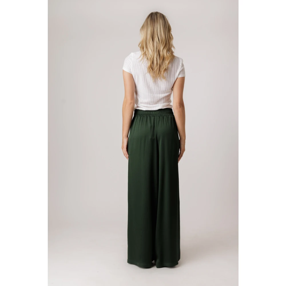 drykorn Groene Glanzende Elastische Taillebroek Green Dames