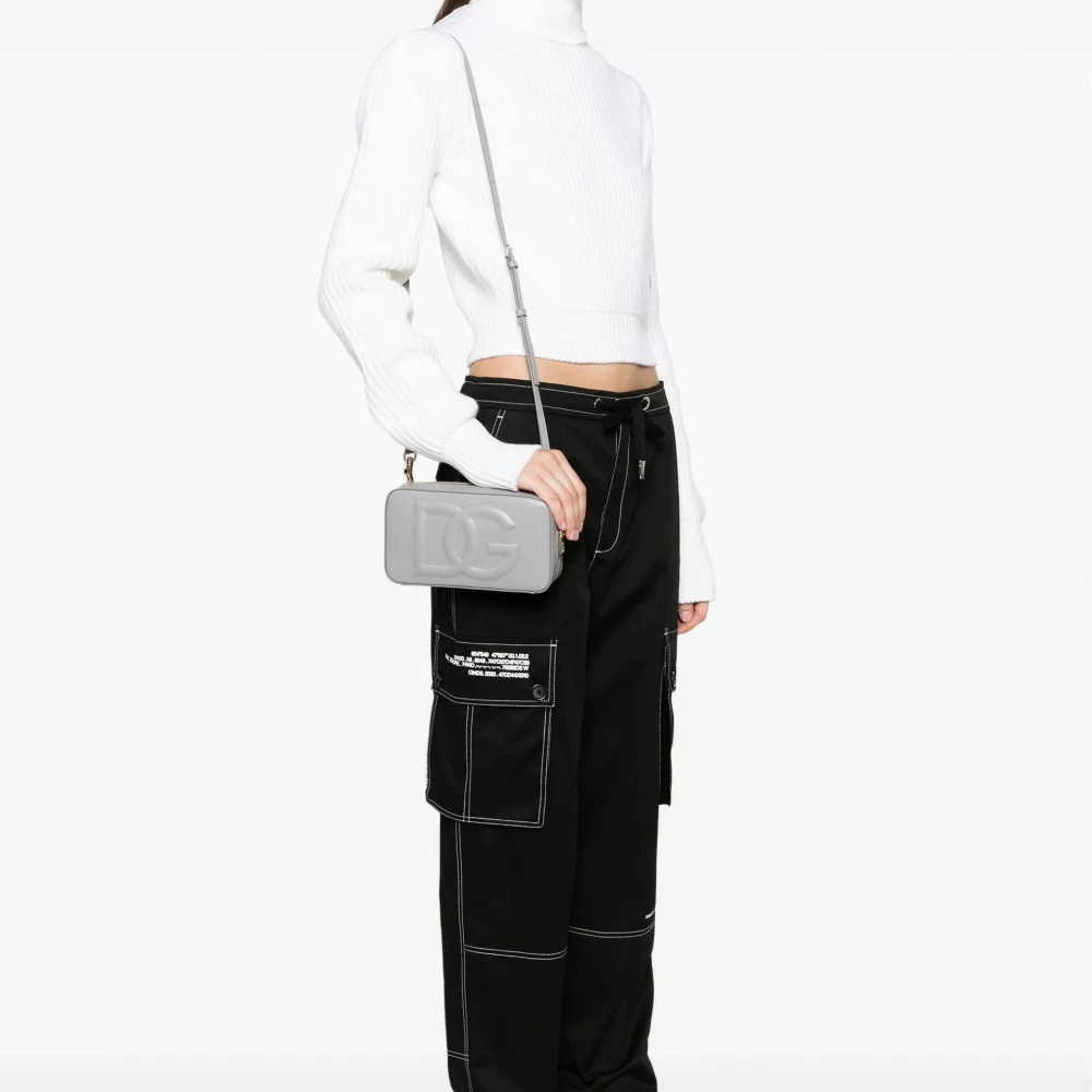 Dolce & Gabbana Logo Kleine Cameratas Vrouwen Gray Dames