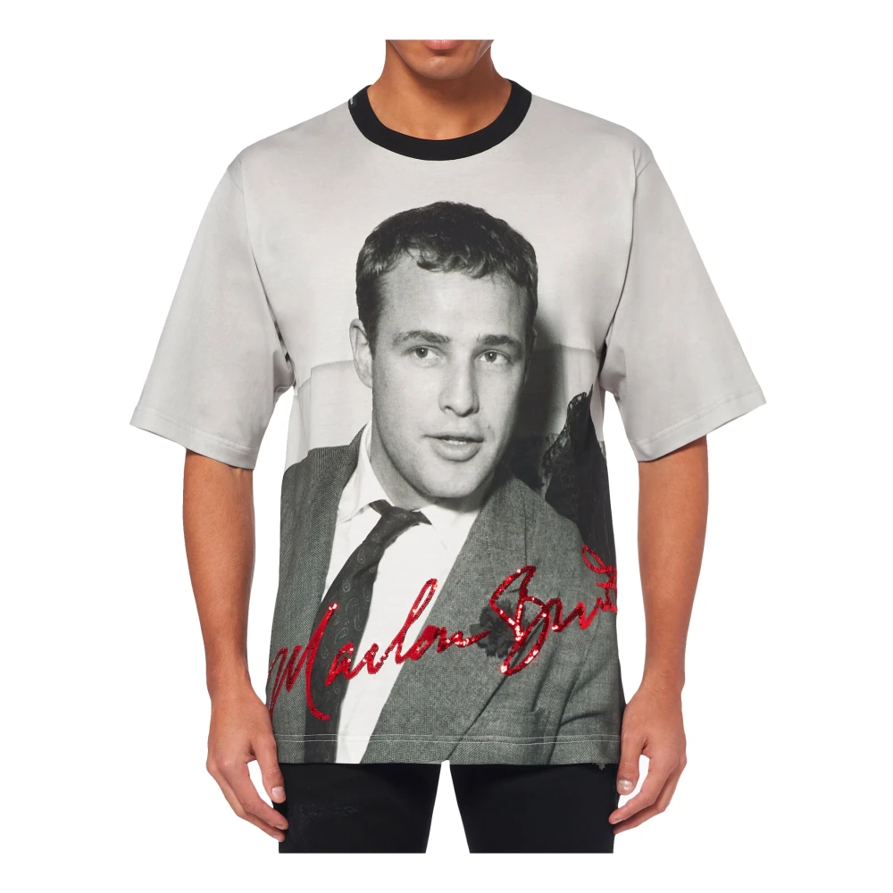 Dolce & Gabbana Zwarte Marlon Brando T-shirt voor heren Black Heren