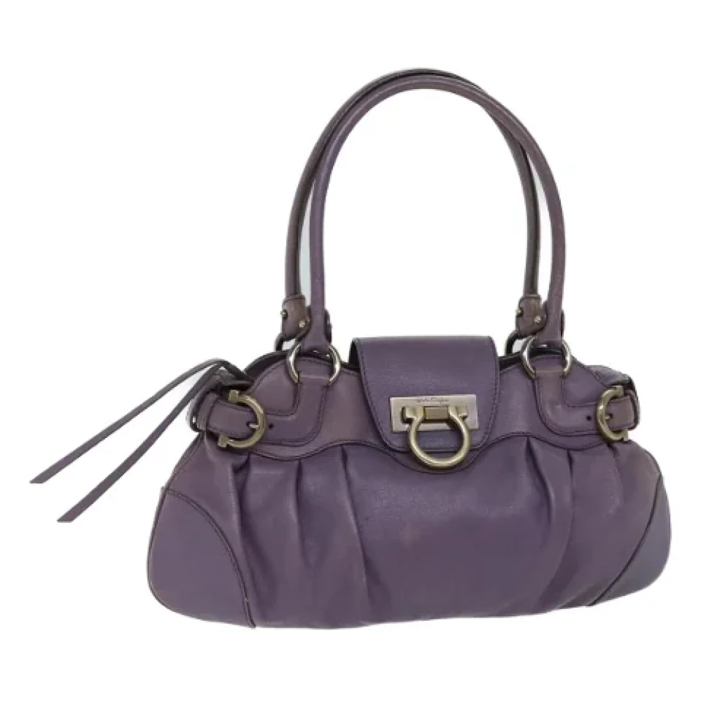 Salvatore Ferragamo Pre-owned Leather handbags Purple Dames