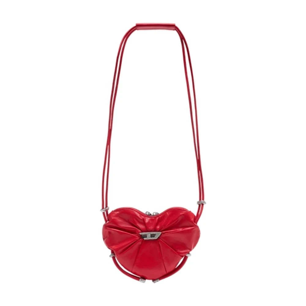 Diesel Women's Red Scrunch-D Heart Crossbody