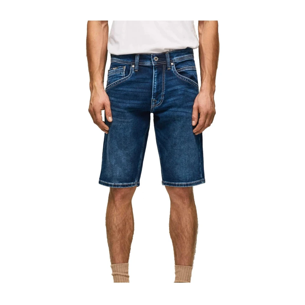 Pepe Jeans Men's Blue Denim Shorts, W33, Track Denim Shorts