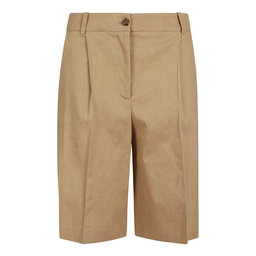 Pinko Women's Brown Casual Shorts, M, Bryana Bermuda Lino Stretch