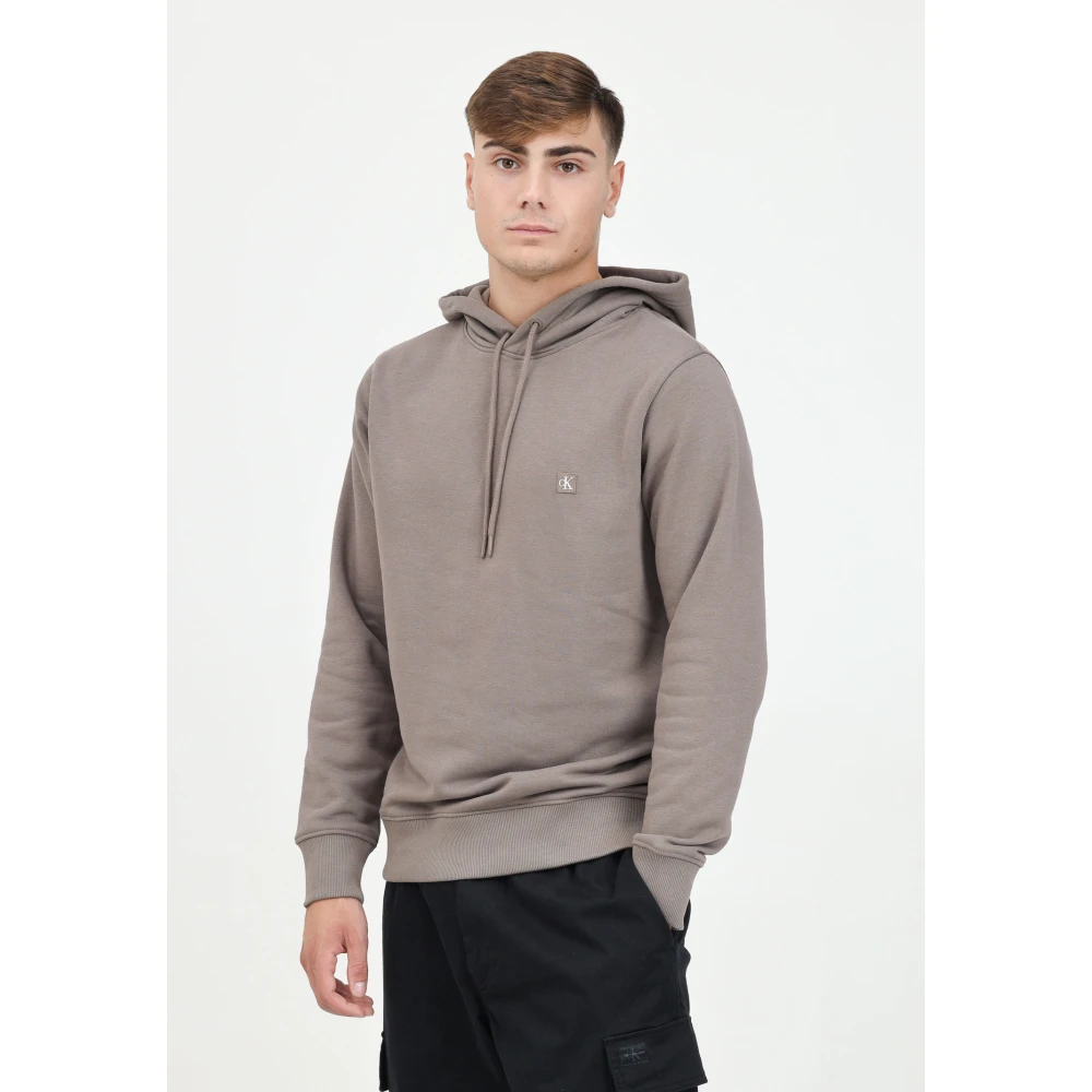 Calvin Klein Jeans Bruine Hoodie Heren Casual Logo Brown Heren