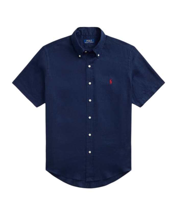 custom-fit-chemise-en-lin-a-manches-courtes-navy