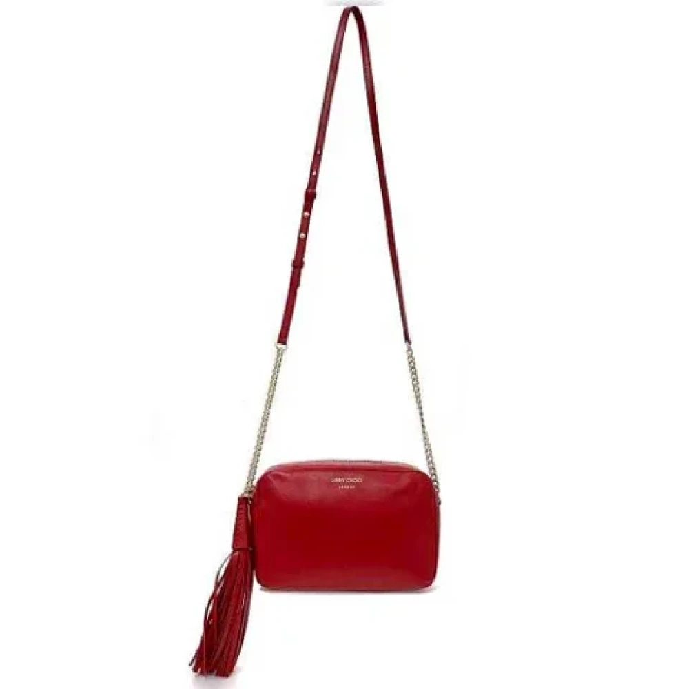 Jimmy Choo Pre-owned Leather shoulder-bags Red Dames