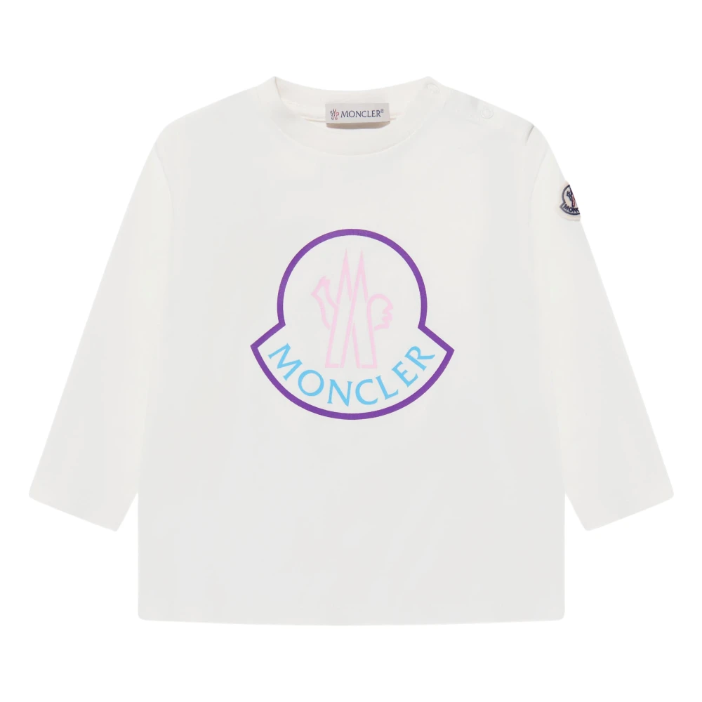 Moncler Girls Beige T-Shirts,, Logo T-Shirt Size 2 Y