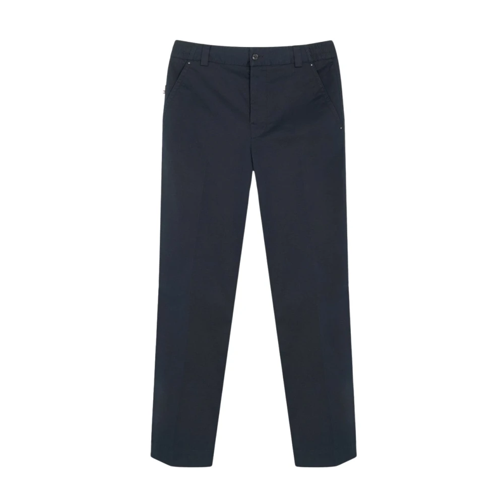 Moncler , Chinos, Male, Blue, Xl, Straight-Leg Cotton Trousers