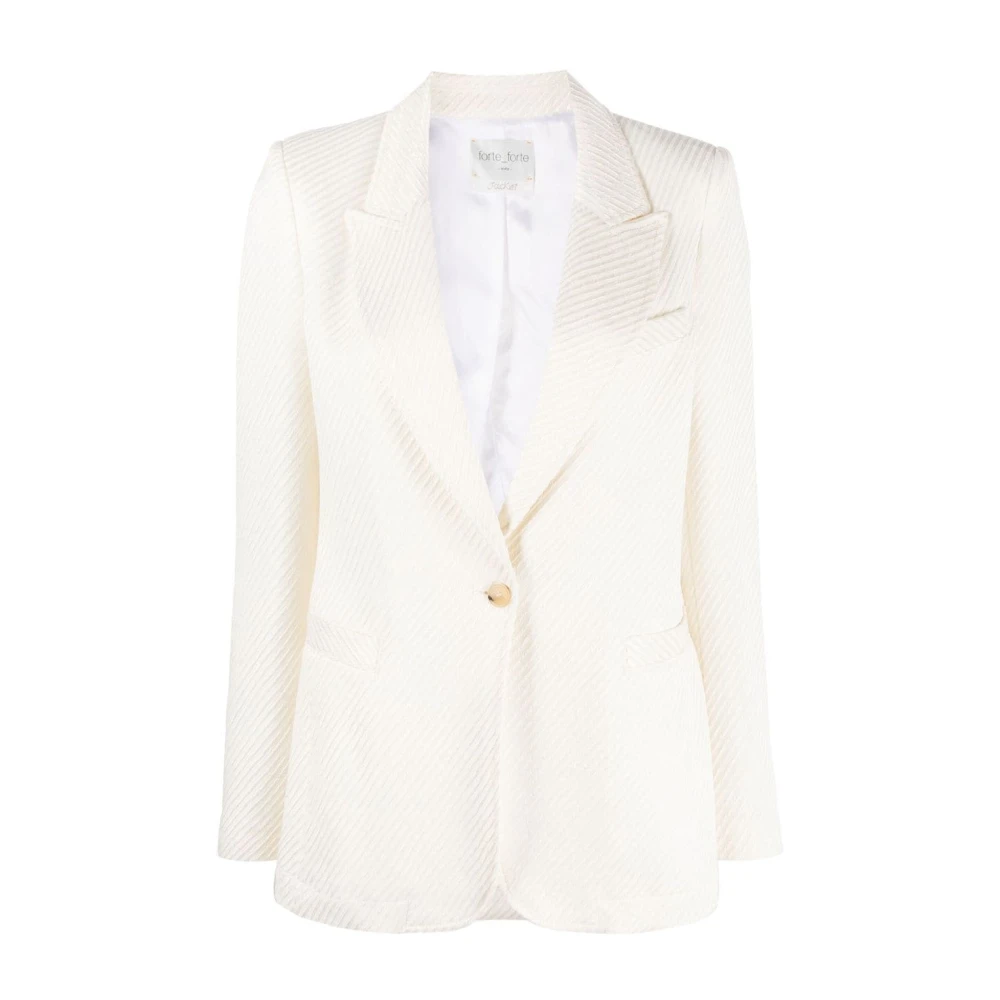 Forte Elegant Beige Wol Blazer Beige Dames