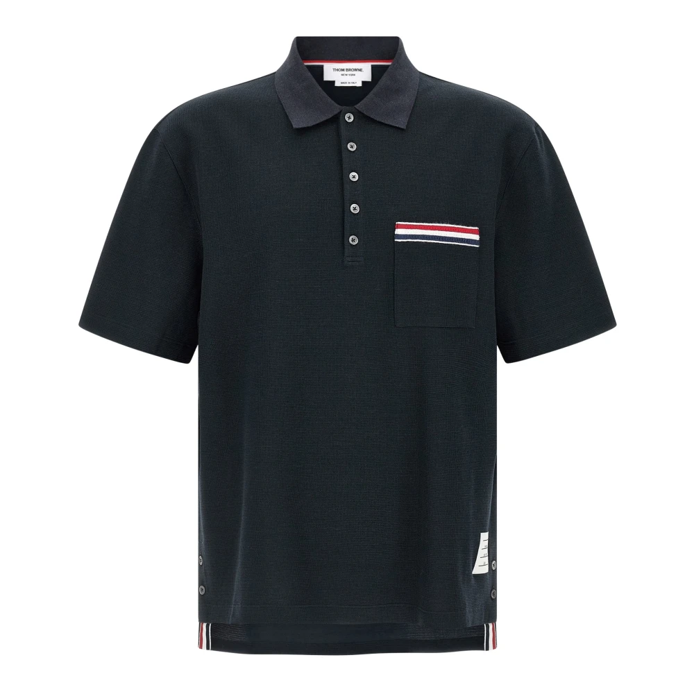 Thom Browne Men's Blue Polo Shirts, Xl, Polo Shirt