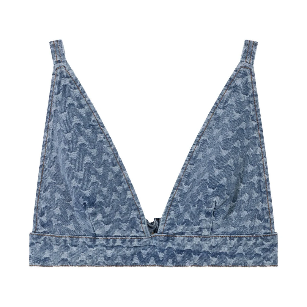 Alix The Label Bull Jacquard Bralette Top Blue Dames