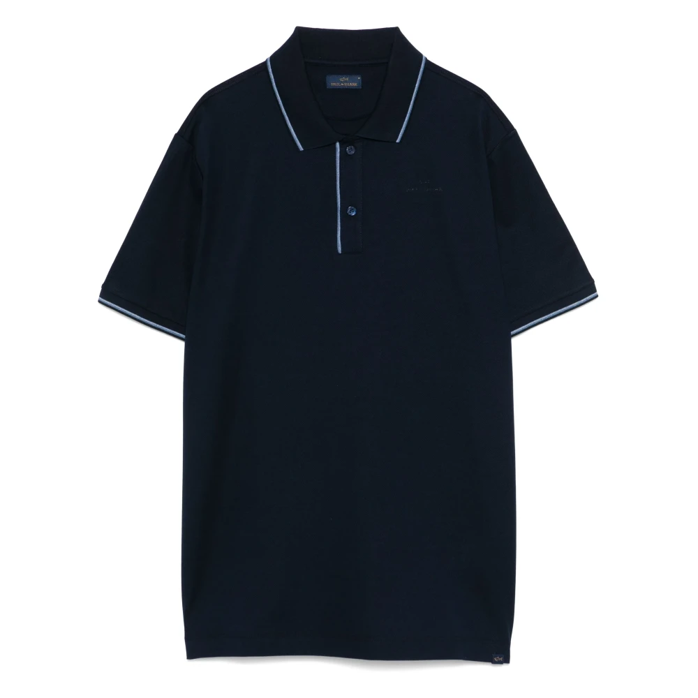 PAUL & SHARK Katoenen Polo Shirt 2 Knopen Italië Blue Heren