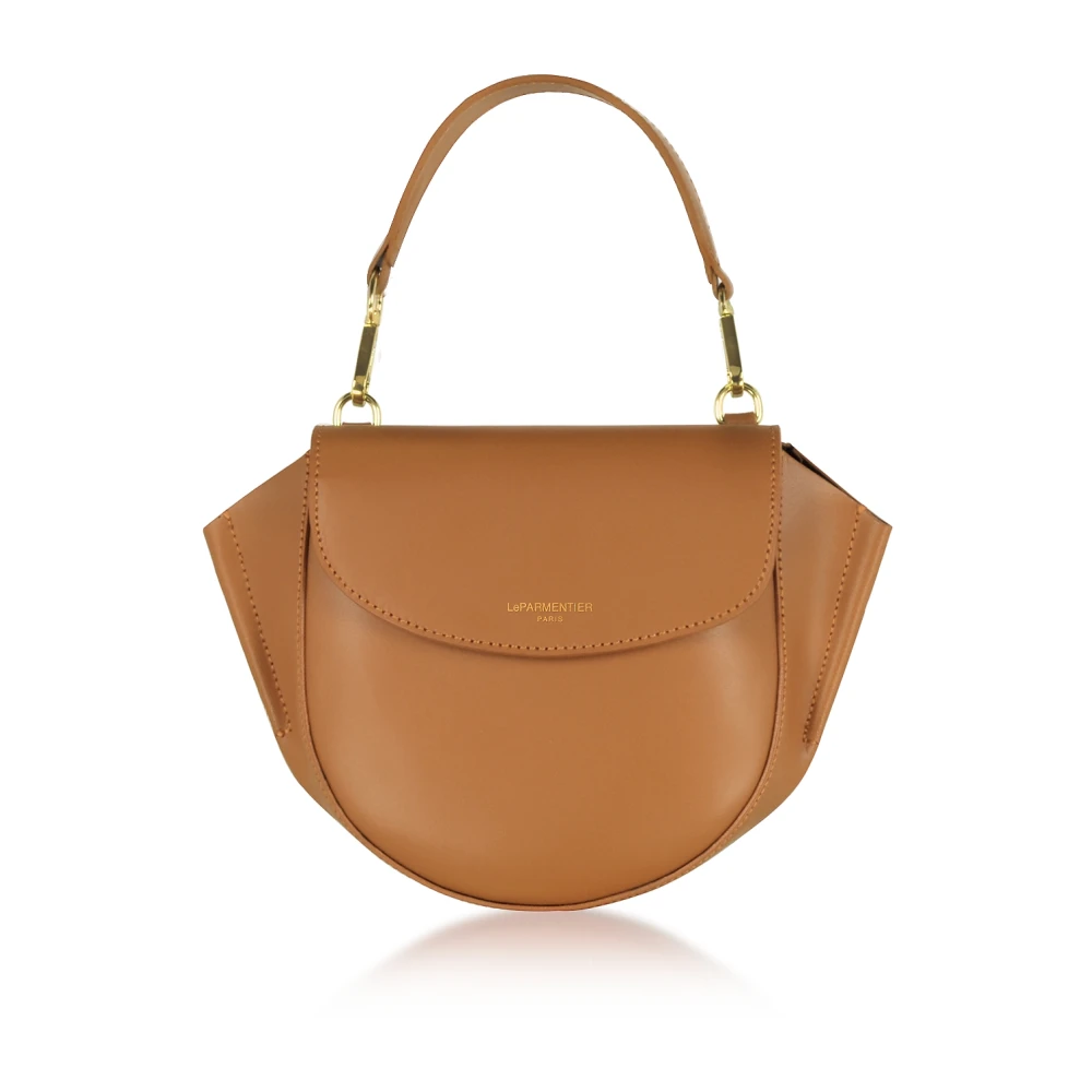 Le Parmentier Astorya Leather Mini Bag met Schouderband Beige Dames