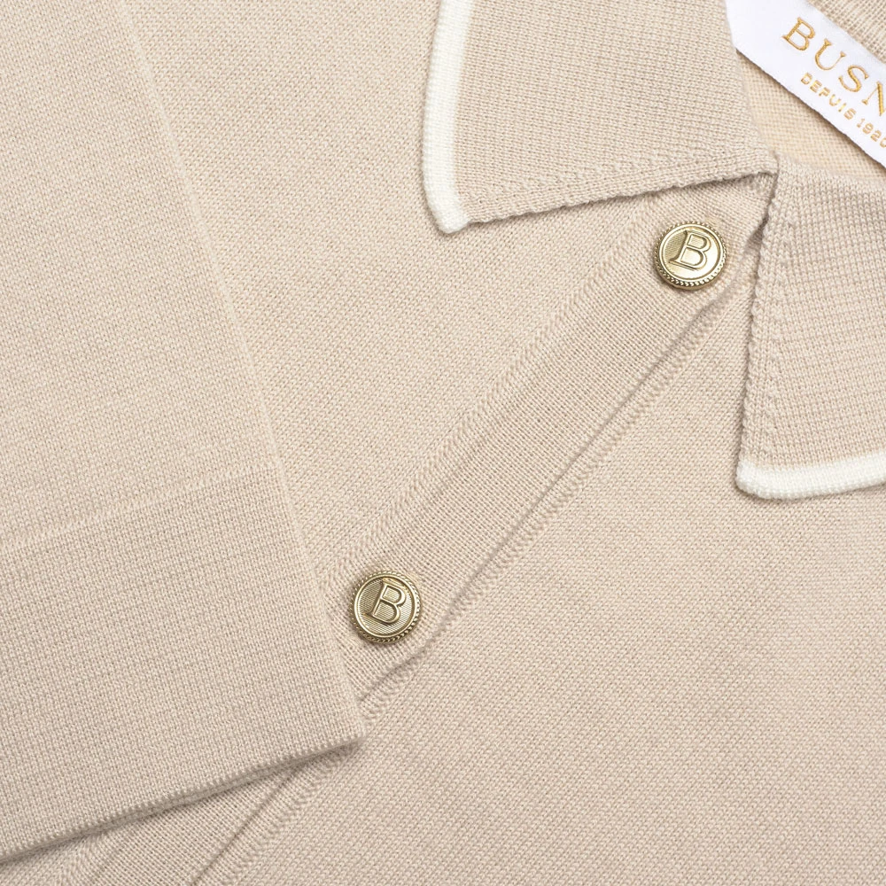 Busnel Angelika Beige Cardigan met Gouden Knopen Beige Dames