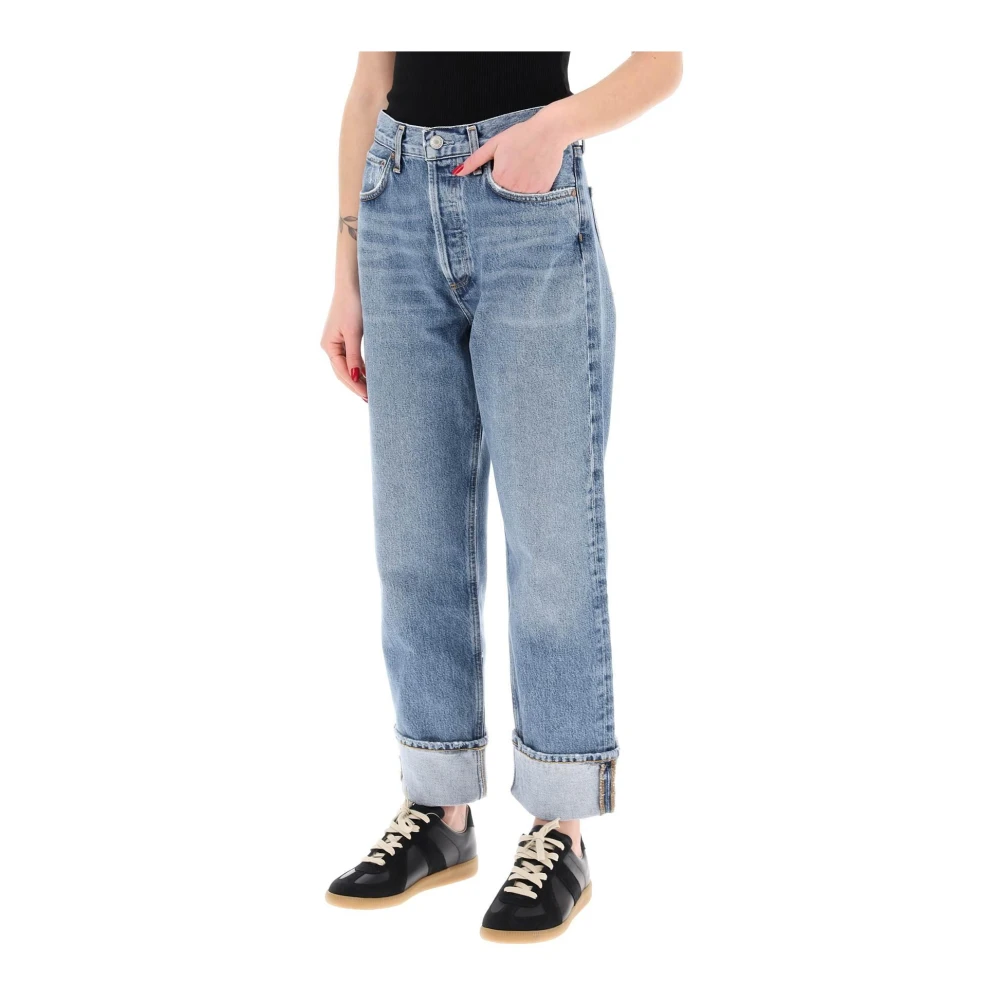 Agolde Vintage Straight Cropped Jeans Blue Dames