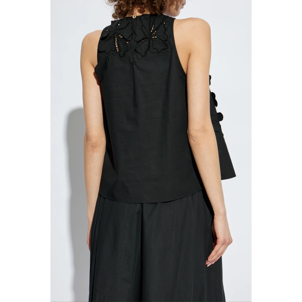 Forte Top met bloemenmotief Black Dames