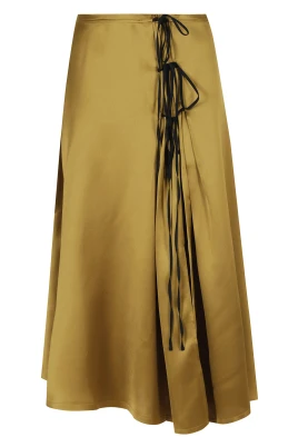 Flytande Satin Slips Midi-kjol