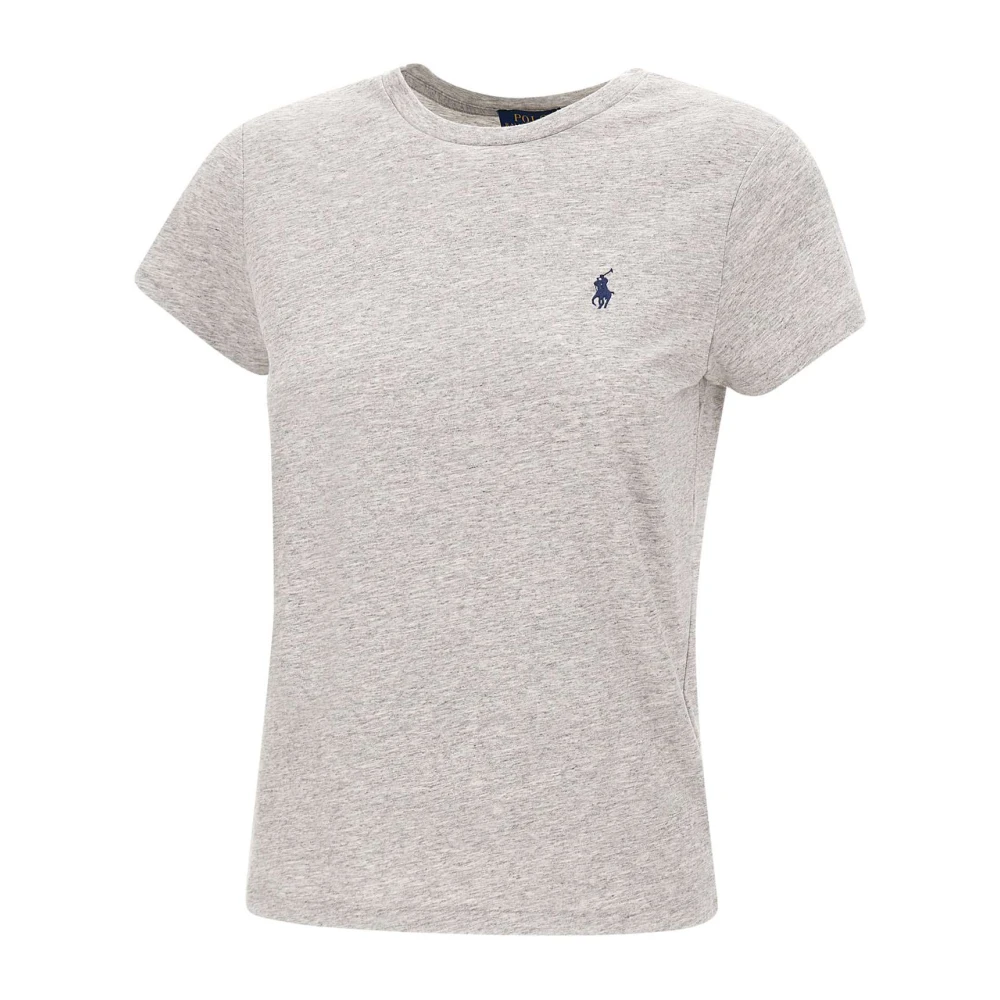 Polo Ralph Lauren Grijze Katoenen T-shirt met Logo Borduurwerk Gray Dames