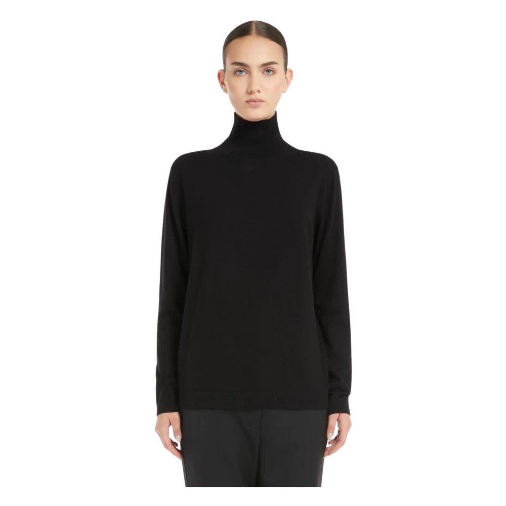Max Mara Weekend Zwarte zijden en wollen trui Black Dames