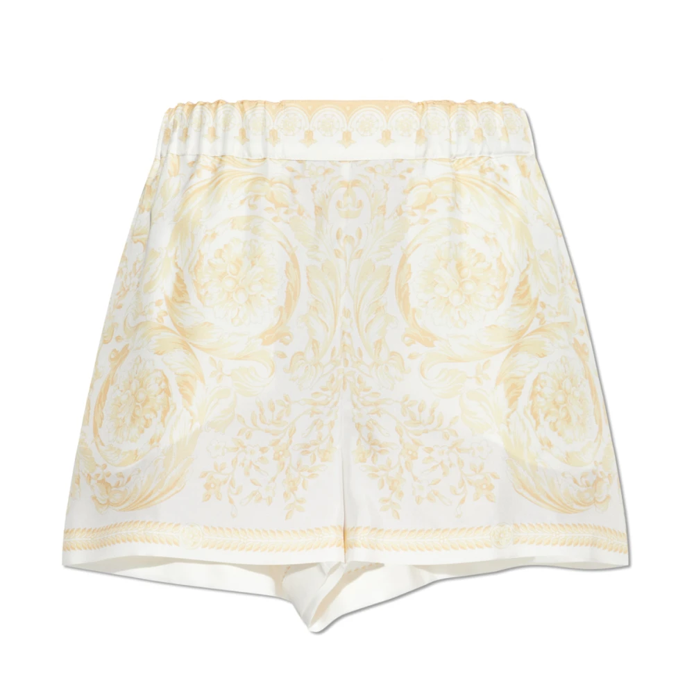 Versace Beige Short Shorts, Female, Xs, Silk Shorts