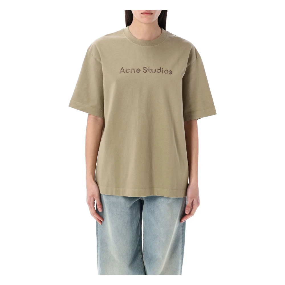 Acne Studios Sand Beige Logo T-shirt Beige Dames