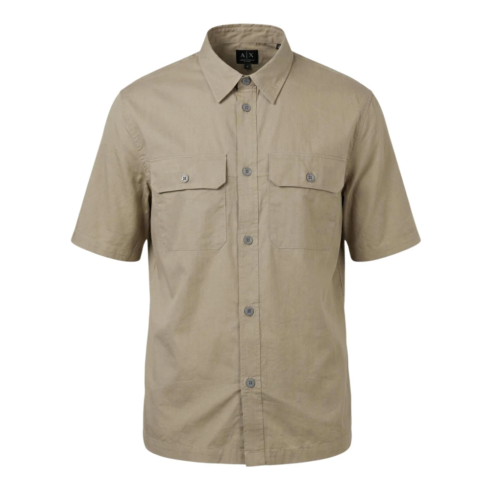 Armani Exchange Homme Beige - Chemise À Manches Courtes - Chemises - Taille: Xl