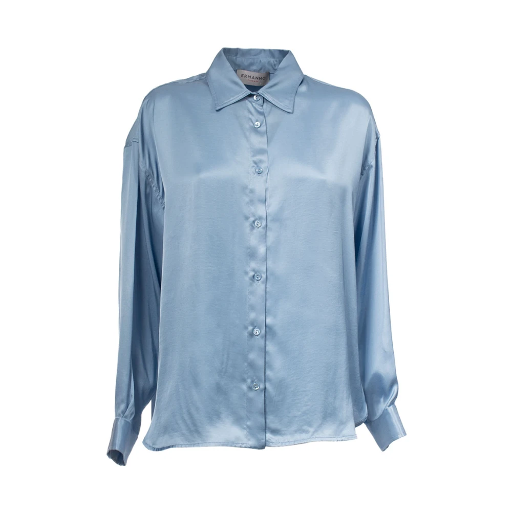 Ermanno Scervino Zijde-effect Klassieke Kraag Shirt Blue Dames