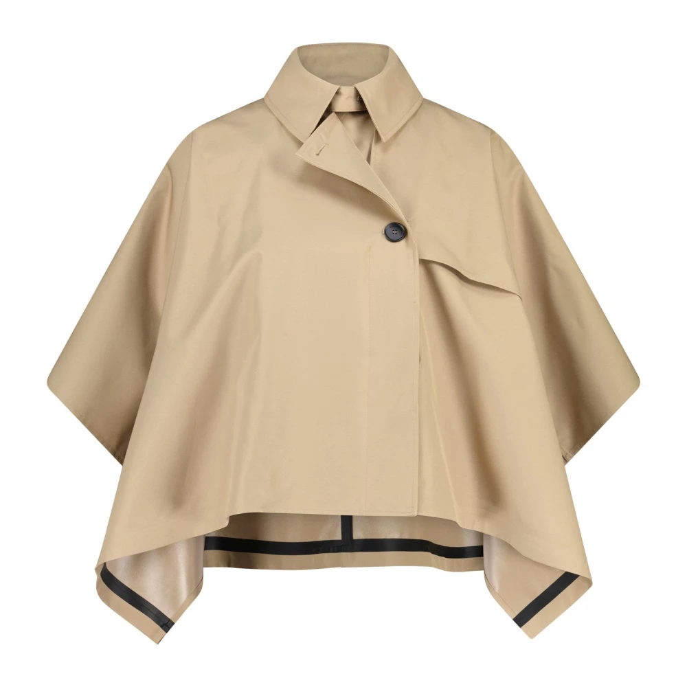 Liviana Conti Korte Trenchcoat Losse Pasvorm Open Zijdetails Brown Dames