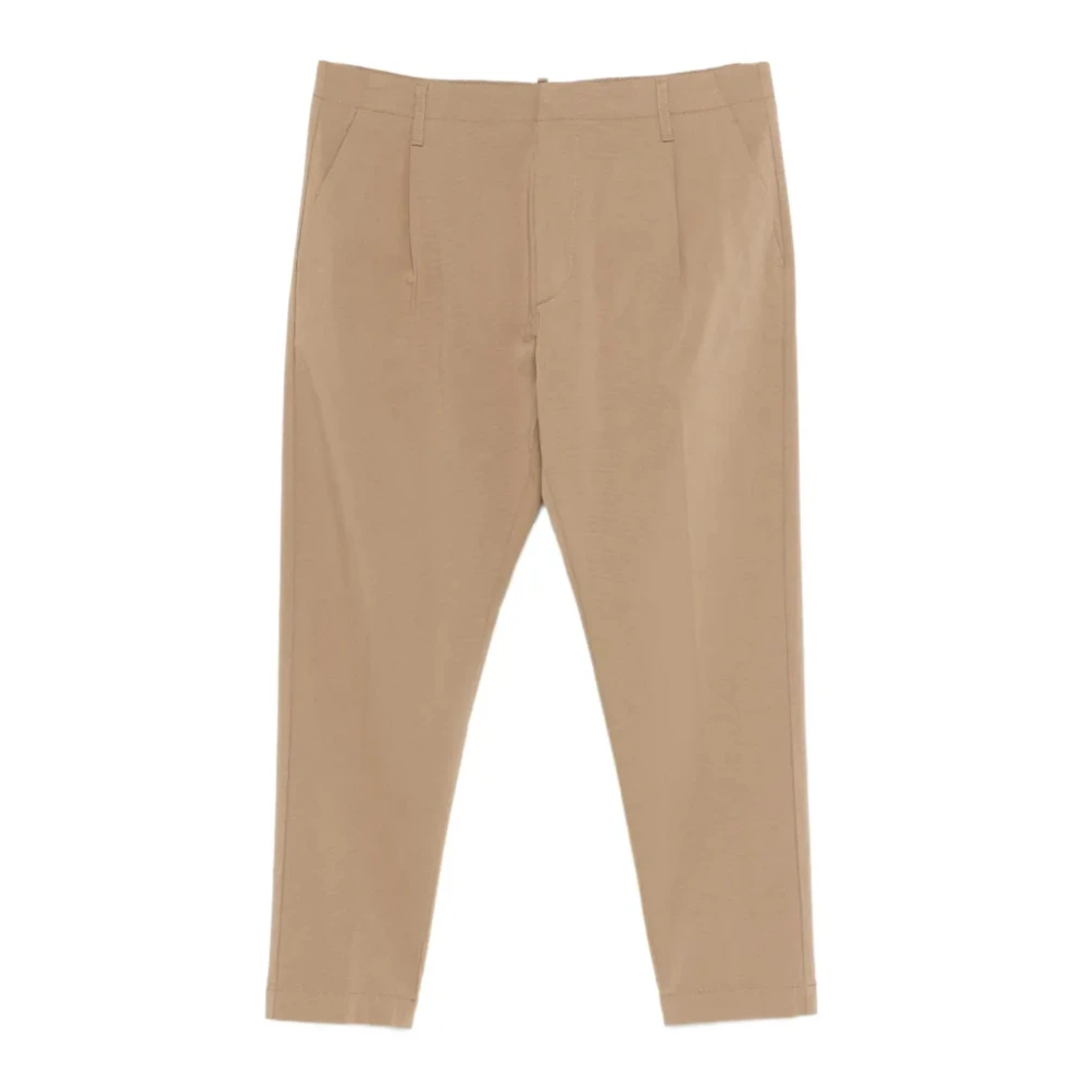 Dondup Beige Ben Carrot Poplin Trousers - Male - Straight Trousers - W36 - Trousers