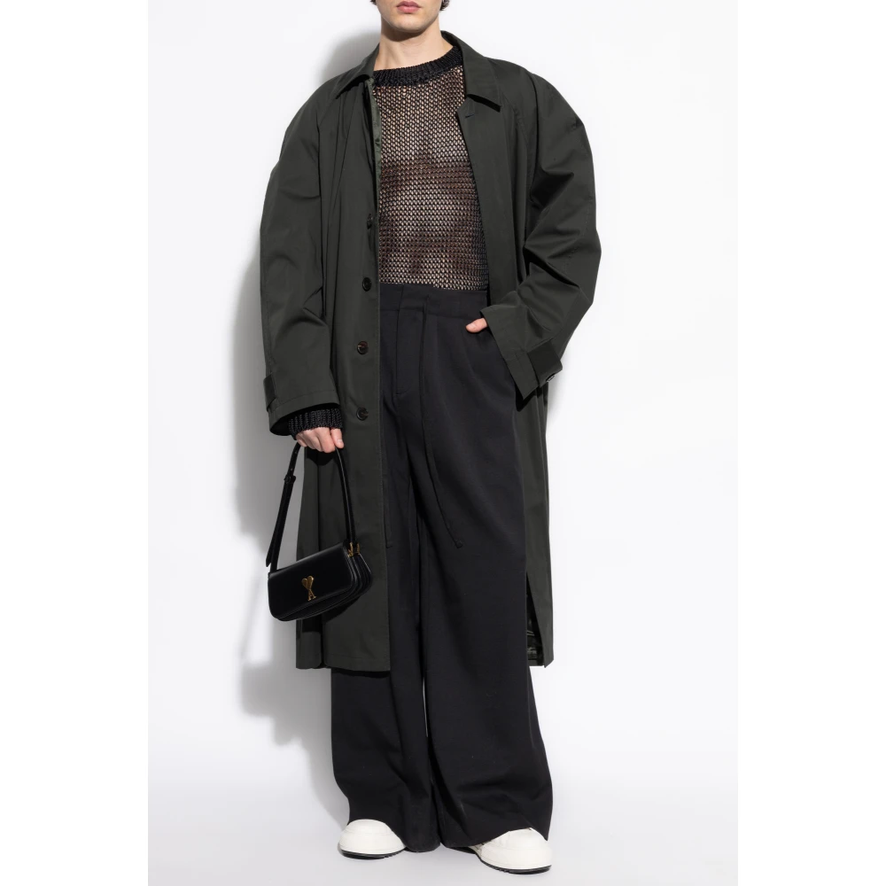 Jil Sander Zijden trui met decoratieve brei Black Heren