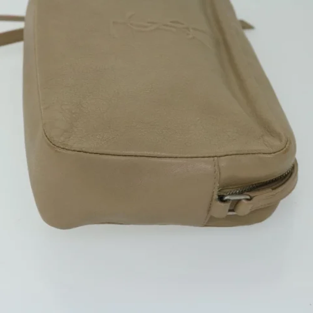 Yves Saint Laurent Vintage Pre-owned Leather shoulder-bags Beige Dames
