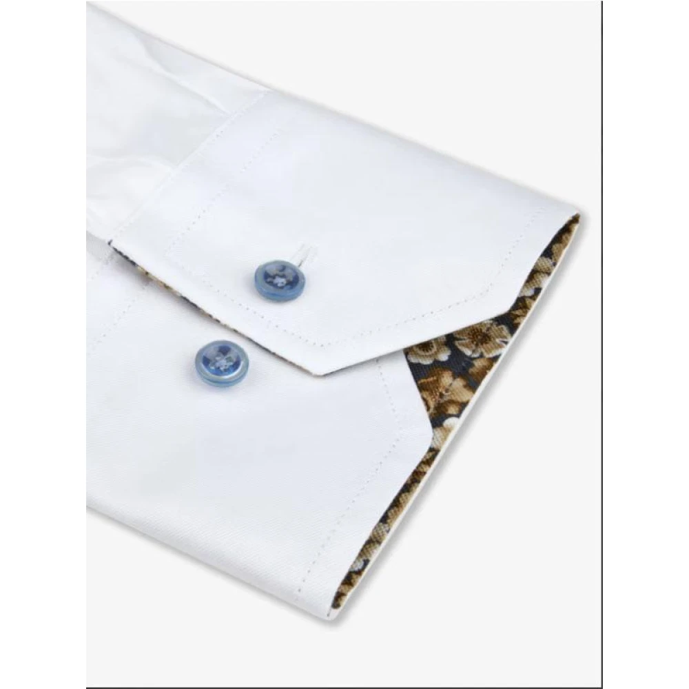 Stenströms Slimline Contrast Manchet Overhemd White Heren