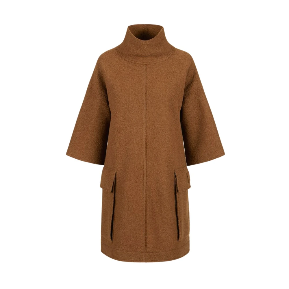 Iceberg Jurk met relaxte pasvorm van bouclé wol Beige Dames
