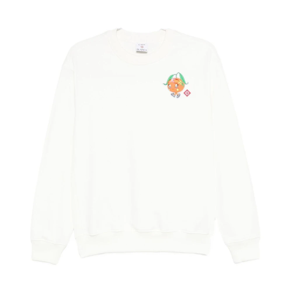 Casablanca Women's White Sweatshirts, S, Beach Wave Sweatshirt