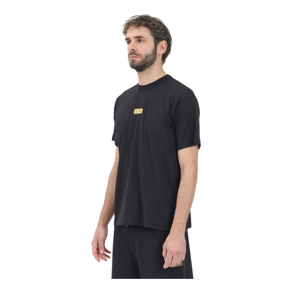 Versace Jeans Couture Zwart T-shirt met Institutioneel Logo Black Heren