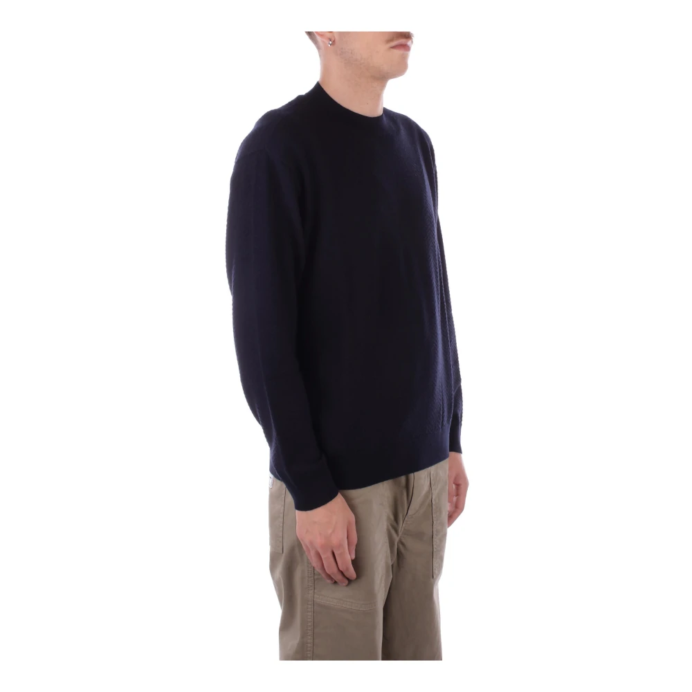Emporio Armani Blauwe Logo Front Sweater Blue Heren