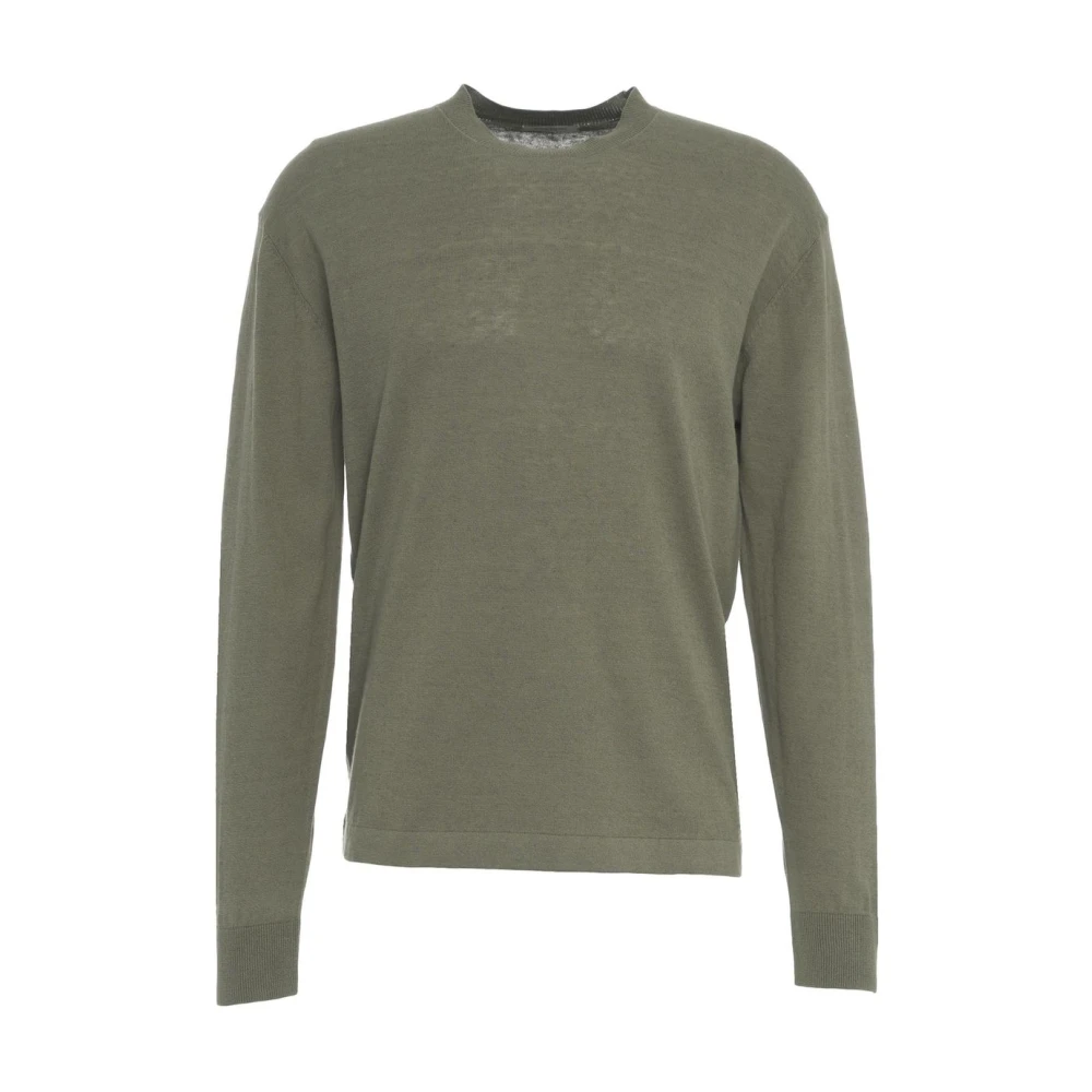 Paolo Pecora Groene Crew Neck Sweater Ss25 Green Heren