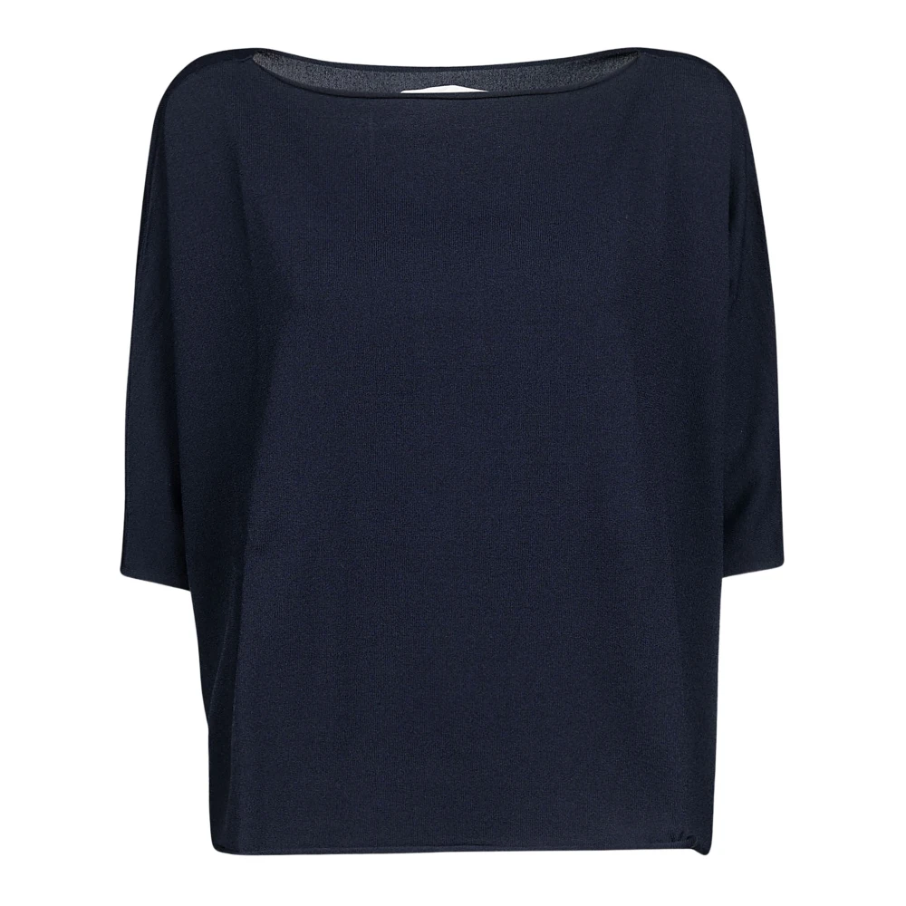 Liviana Conti Blauwe Boatneck Sweater Blue Dames