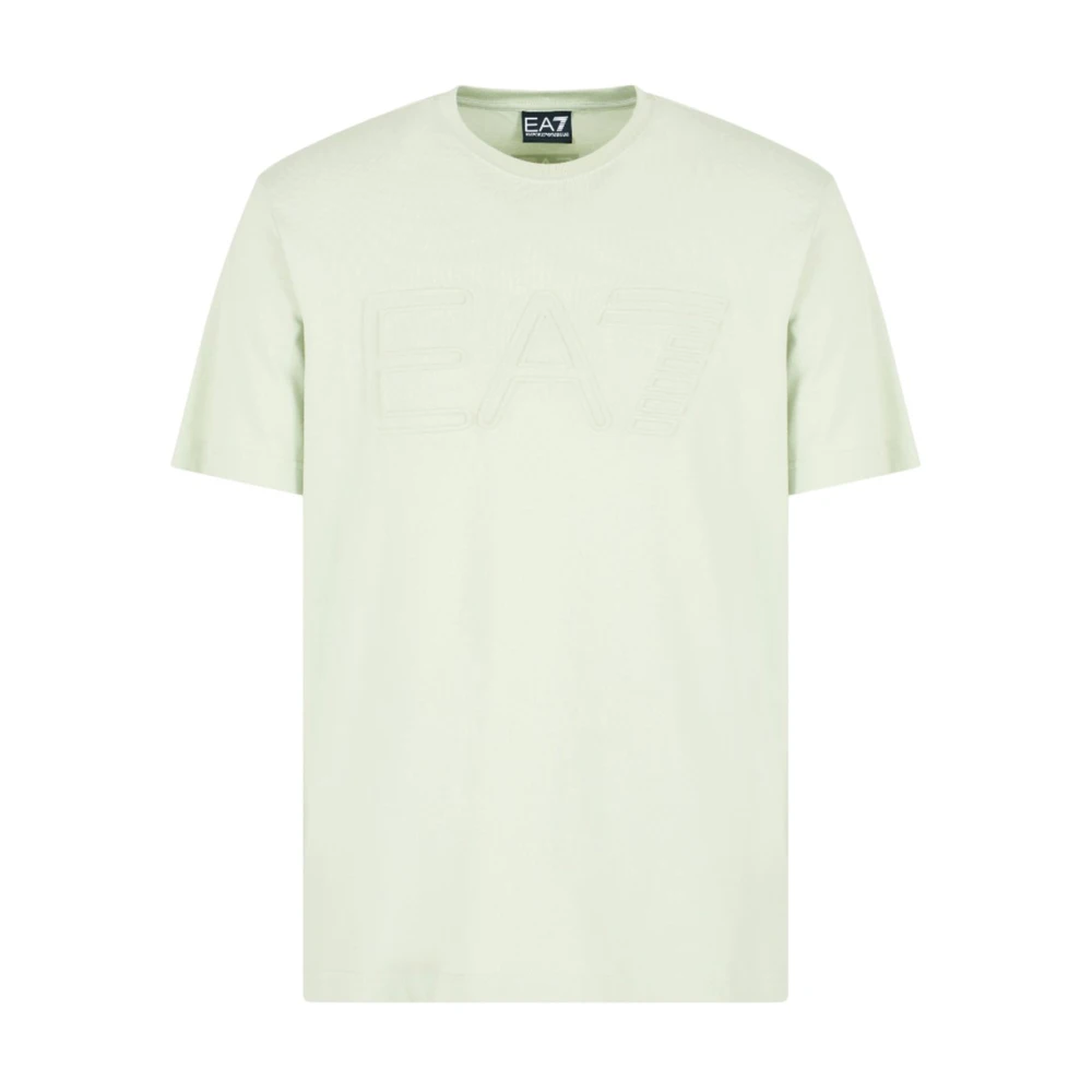 Emporio Armani EA7 Korte Mouw Logo T-shirt Beige Heren