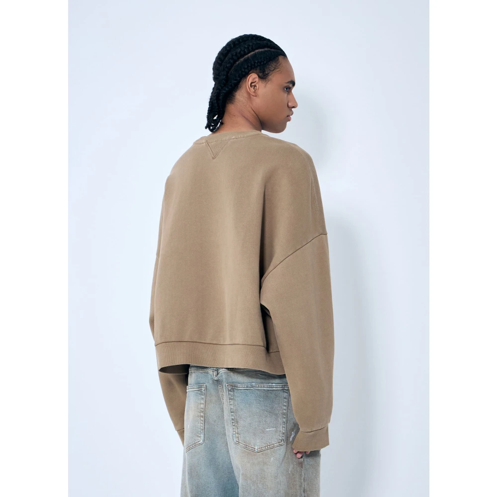 Entire Studios Katoenen Fleece Crewneck Sweatshirt Brown Heren