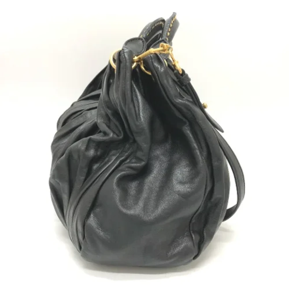 Miu Pre-owned Leather shoulder-bags Black Dames