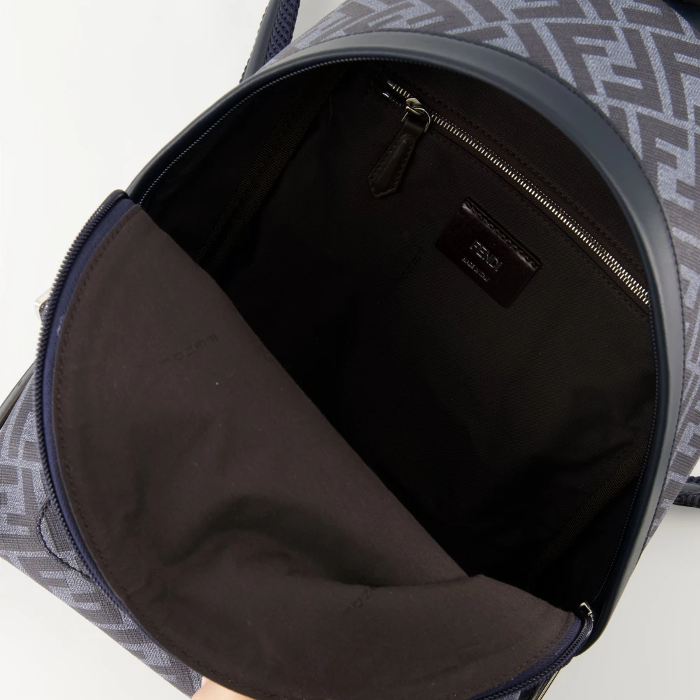 Fendi Stijlvolle rugzak met geborduurd canvas Blue Heren