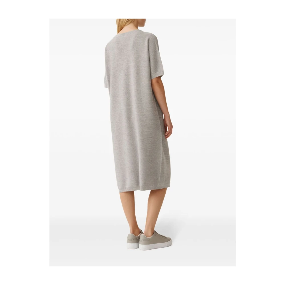 Fabiana Filippi Grijze Boothals Jurk Knielengte Gray Dames