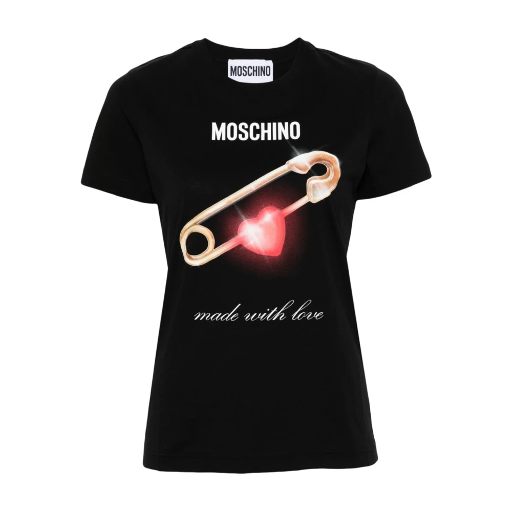 Moschino Grafische Print Crew Neck Top Black Dames