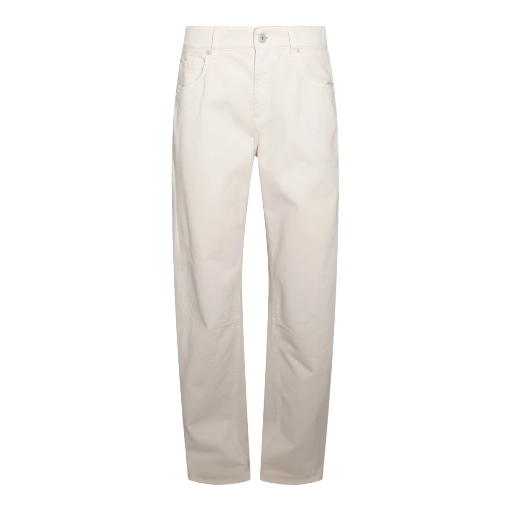 BRUNELLO CUCINELLI Witte Katoenen Denim Jeans White Dames